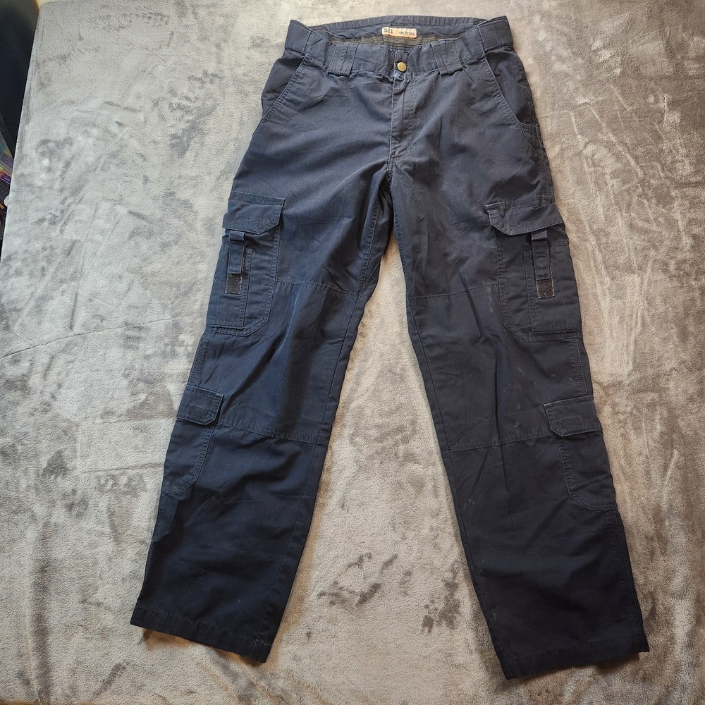 5.11 Tactical Pants Mens 32x32 Blue EMS Ripstop Double Knee Cargo Utility Canvas